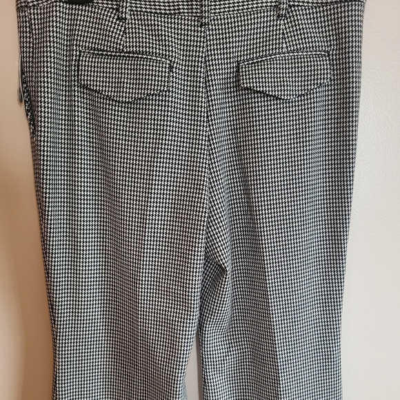 Maeve Anthro Wide-Leg Houndstooth Trousers Black/White Size 14 Petite NWT - Picture 7 of 11